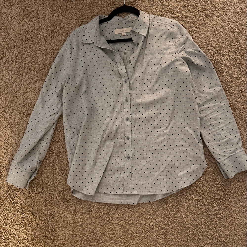 Gray Polka Dot Buttondown Shirt